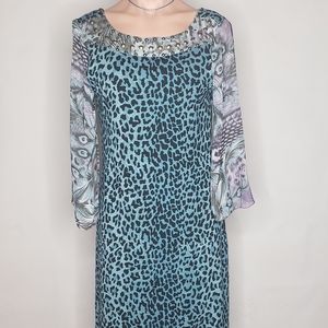 Leopard and Peacock Feather Faith Dress